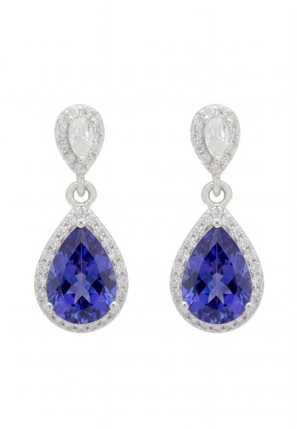 Latelita Phillippa Drop Earrings Tanzanite Silver
