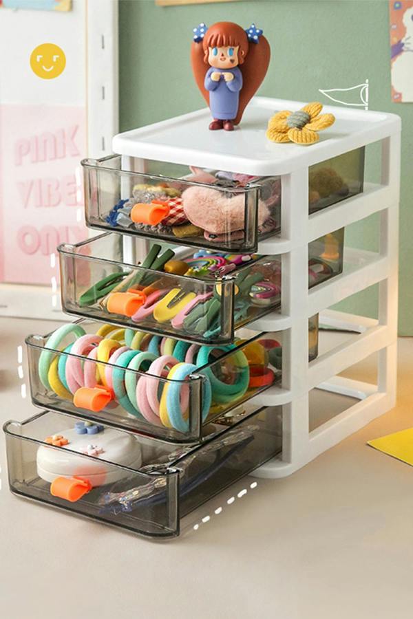 Living and Home Desktop Drawer Transparent Stationery Storage Box