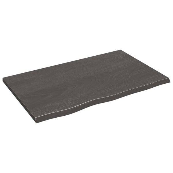 Berkfield Table Top Dark Grey 80x50x2 cm Treated Solid Wood Oak