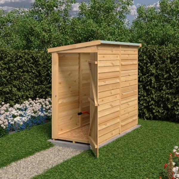 Shire Overlap 6x3 single door pent shed