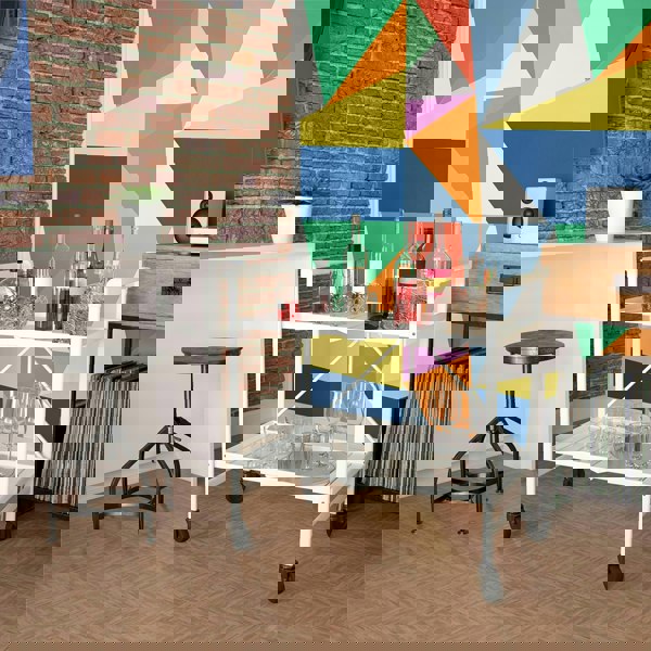 Dorel Home Cleo Folding Serving Cart InOut White