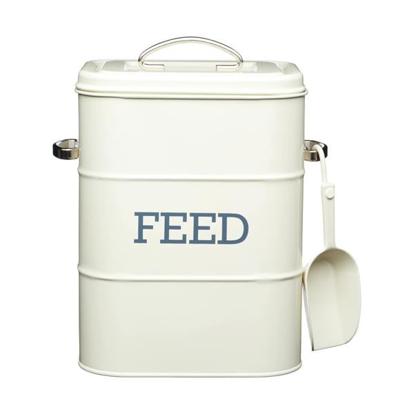 KitchenCraft Living Nostalgia Antique Cream Feed Tin with Metal Scoop