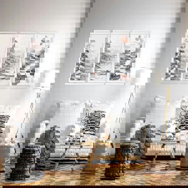 Modern Living Room Art | Set of 3 Asian Inspired Wall art Prints