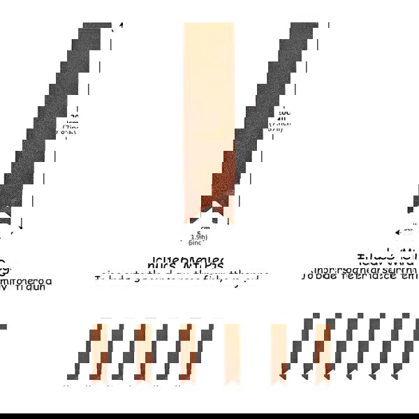 Clips for rust metal edge 15cm high with dimensions on a white background 