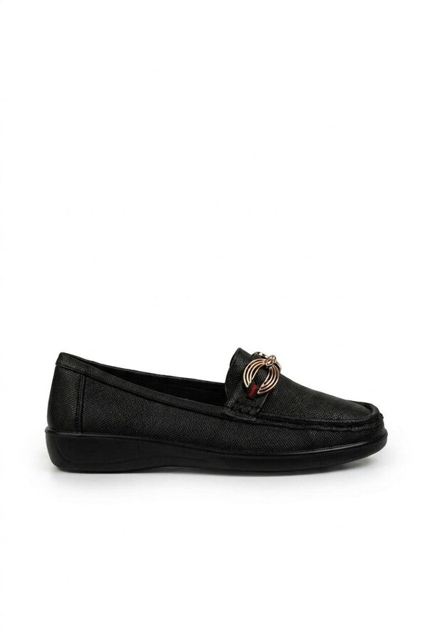 ikrush Ffion Gold Buckle Textured Loafers