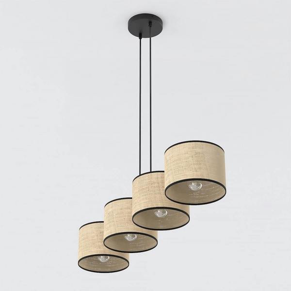 Emibig ECO Pendant Lamp 4 x E27 Black / Rattan