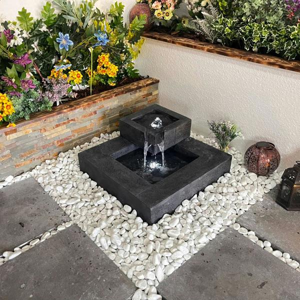 Tranquillity Water Features Oasis Pour Contemporary Solar Water Feature