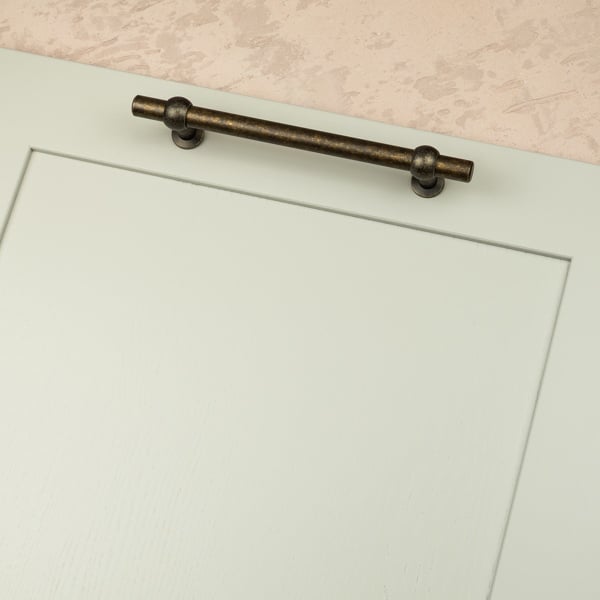 Handle & Home Antique Brass T-Bar Handle and Coordinating Knob