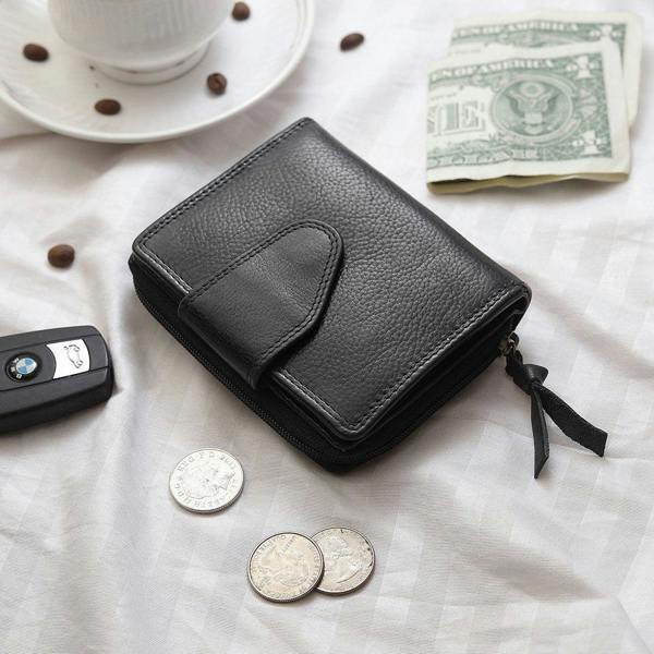 Black Selena Small Trifold Purse Washed Cancun 1265 07
