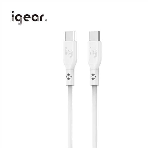 iGear Type C to C 2M 60W PVC Silicone Cable - White