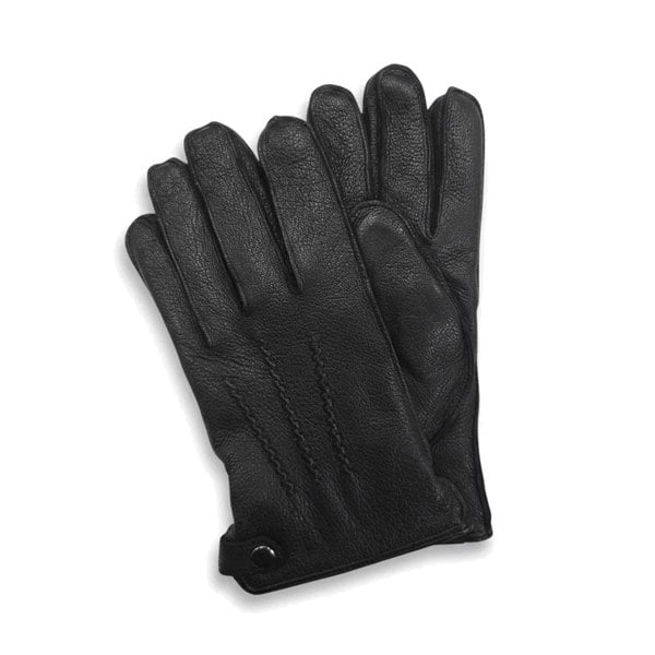 Infinity Leather Men’s Leather Wool Lined Snap Button Closure Winter Gloves