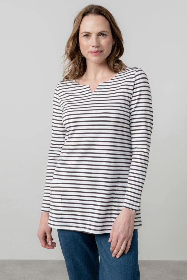 Lily & Me Maple Striped Jersey Tunic Chocolate