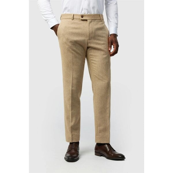 Antique Rogue Slim Fit Baxter Camel Herringbone Tweed Trouser