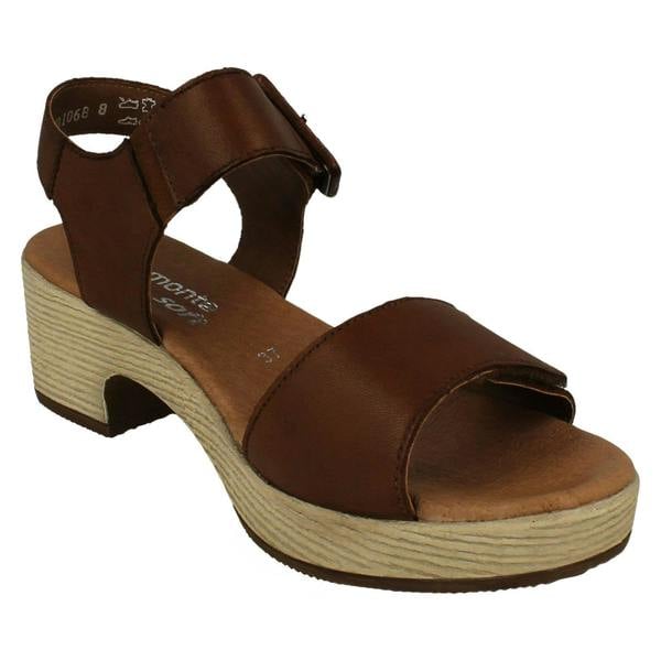 Rieker Ladies Remonte Adjustable Sandals With A 5 cm Block Heel D0N52