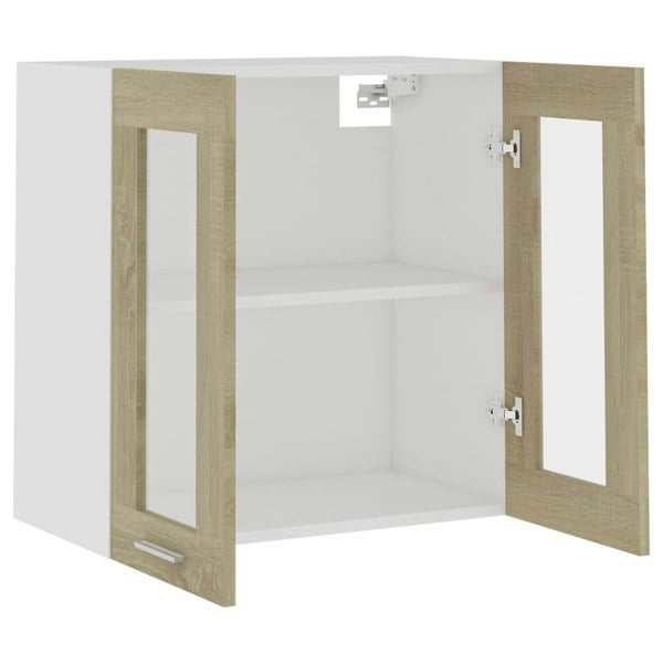 Berkfield Hanging Glass Cabinet Sonoma Oak  60x31x60 cm Engineered Wood