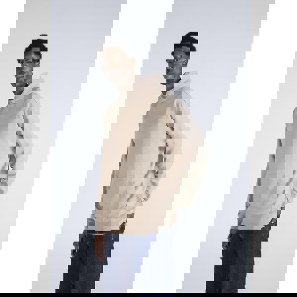 Animal Mens Icon Organic Drop Shoulder Hoodie - Light Beige