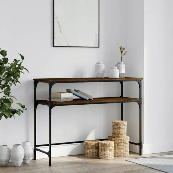 Berkfield Console Table Brown Oak 100x35.5x75 cm Engineered Wood