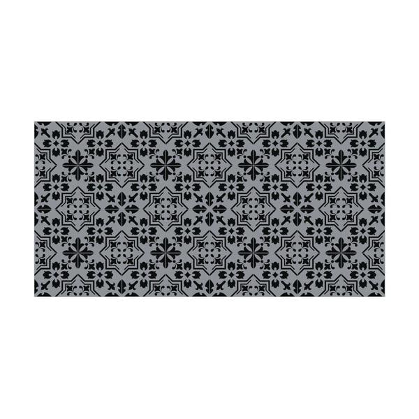WFS6019 - Dark Cement Seamless Floral Pattern Floor Stickers 120cm x 60 cm