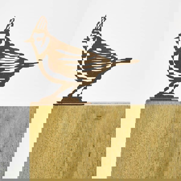 HOMESCAPES Steel Crested Tit Fence Topper