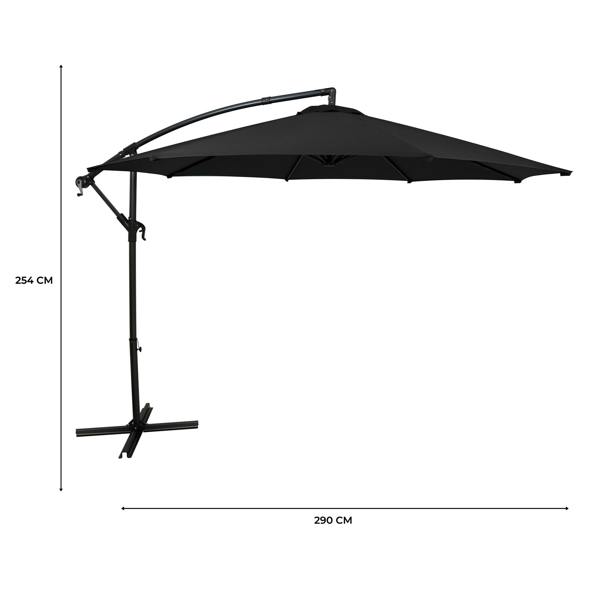Jardi Cantilever Parasol 3m – Black