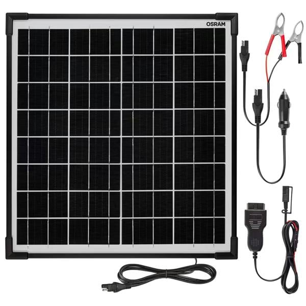 Osram 20W Solar Battery Charger 12V with OBD Port Connector Trickle Panel