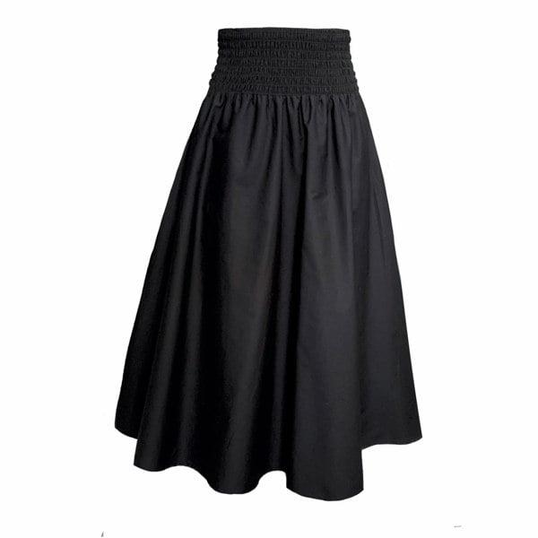 Frock Tales Orchid Midi Skirt With Pockets - Black