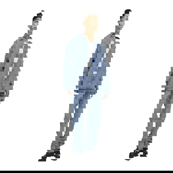 Jack And Jones Mens Santorini Long-Sleeved Shirt - Blue - 