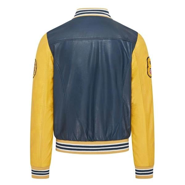 Infinity Leather Mens Baseball Leather Letterman Bomber Jacket - Ashwood