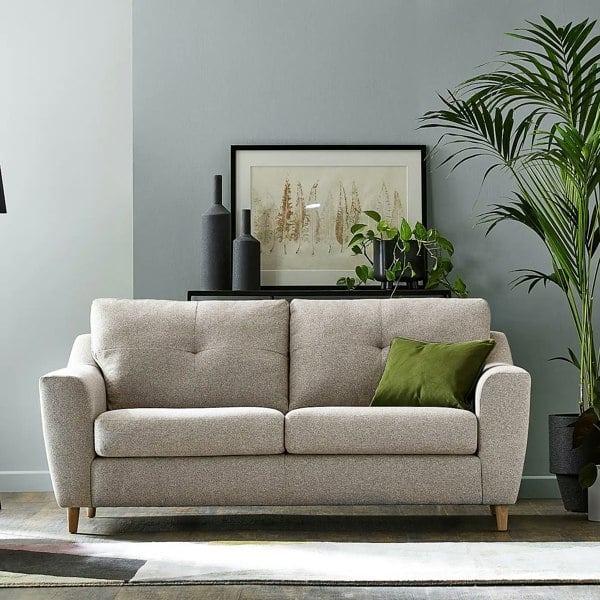 Furnishings For Less Baxter Tufted Fabric 3 Seater Sofa