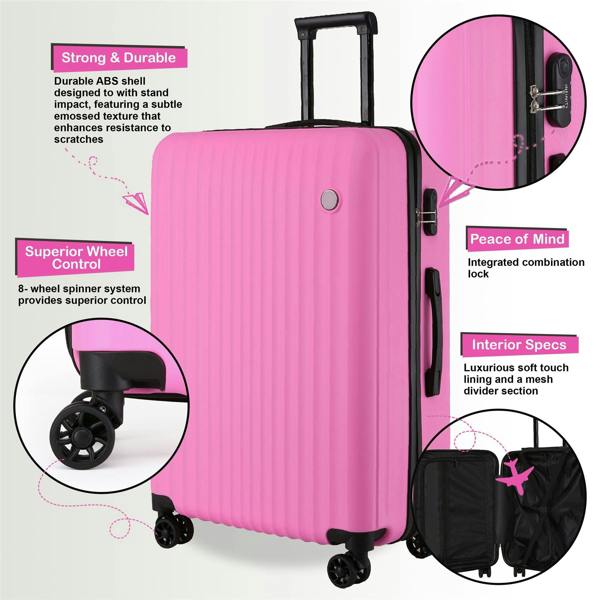 Infinity Luggage Hard Shell Cabin Suitcase 36 x 22 x 56 cm Luggage Suitable for Easyjet, Ryanair, Wizzair