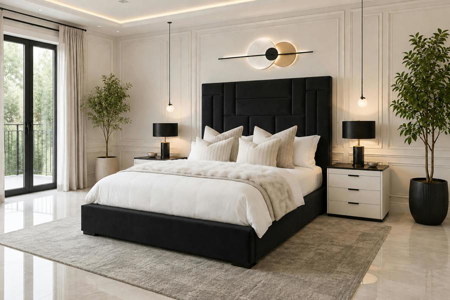 Paradise Beds Abstract Haven Ottoman Bed With Headboard