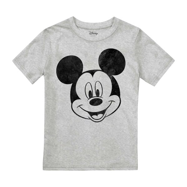 Disney Boys Mickey Mouse Face T-Shirt - Sports Grey