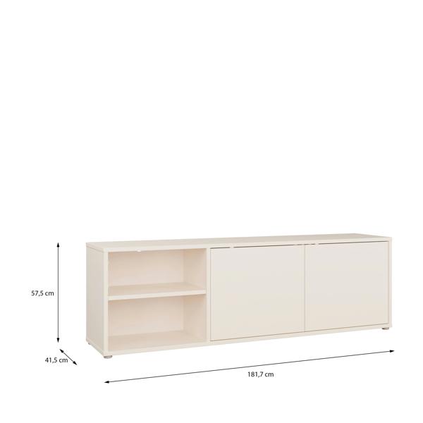 Furniture To Go Alice Springs Wide TV Cabinet with 2 Doors Push-to-Open & 1 Open Shelf in Sand