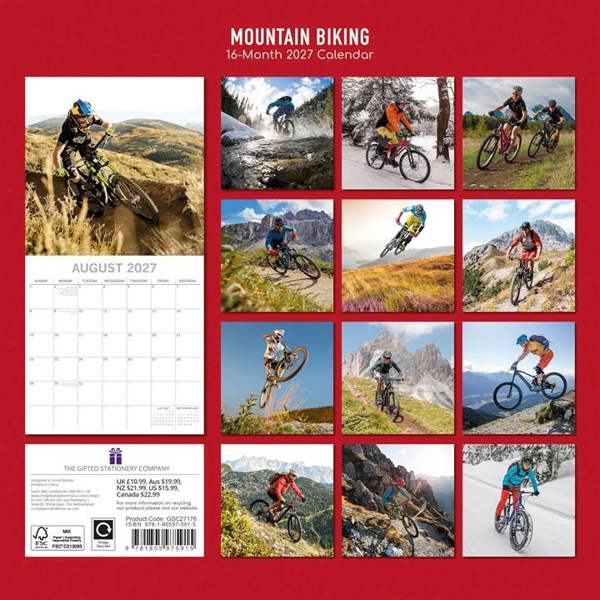 Mountain Biking Calendar 2027, Wall Calendars, Month To View, Sports, Gift