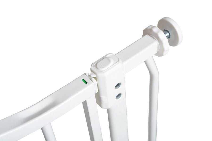 Bettacare Extra Tall Curved Top Dog Gate, 71cm - 80cm, Matt White, Extra Tall 100cm in Height, Pressure Fit Pet Gate