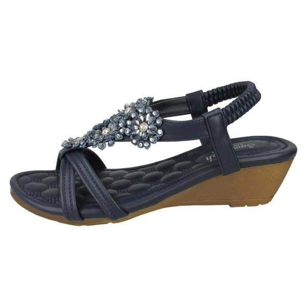Savannah Ladies Savannah Mid Wedge Strappy Sandals F10792