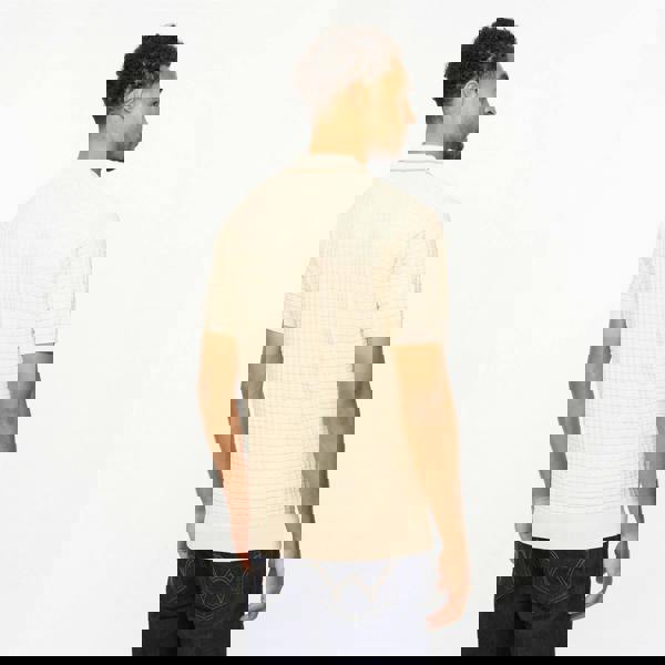 Gabicci V55GM28 Mens Roy Short Sleeve Archive Knitted Three Button Polo Gabicci Vintage - LINEN