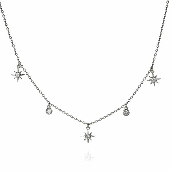 namana Collar Necklace with North Star Charms