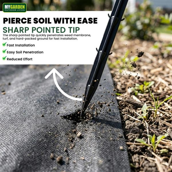 My Garden Outdoor Living My Garden Weed Membrane Pegs 100 Pack - 16cm Heavy Duty Plastic Ground Pegs for Weed Fabric, Netting & Grass