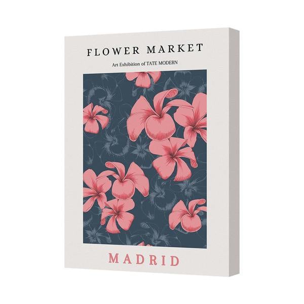 Benjamin Tate Design Flower Market Madrid Art Print On Canvas Wall Decor