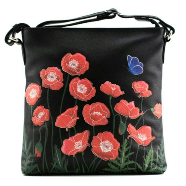Mala Leather Poppy Floral Large Leather Crossbody Bag