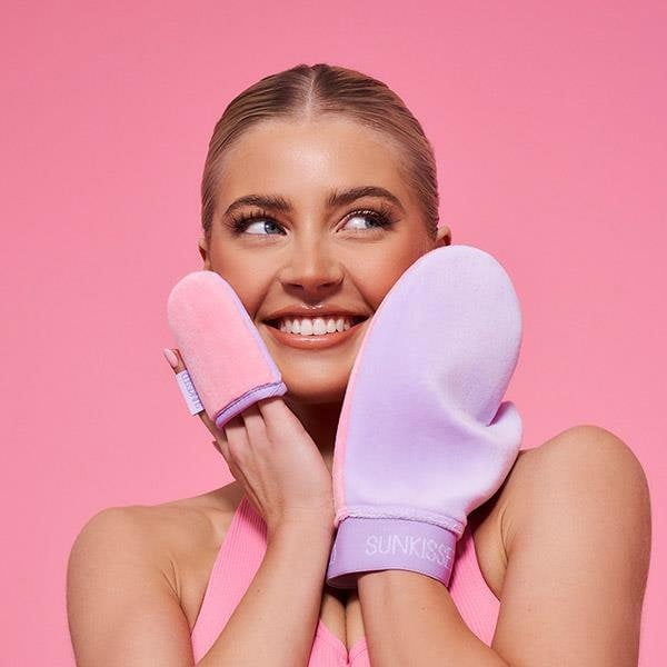 Sunkissed Double Sided Luxe Velvet Tanning Mitt Duo