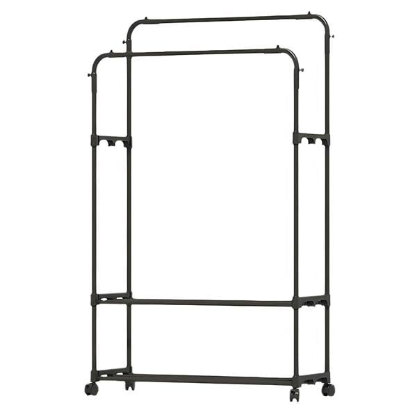 Havendro Heavy Duty Double Clothes Rail Garment Rack with Shoe Storage Display Stand