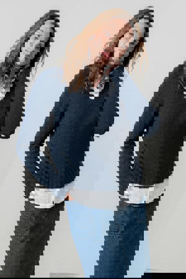 Woodchester V-Neck Boxy Knit Jumper Red | Lily and Me Clothing