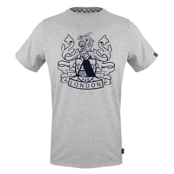 Aquascutum Mens Aldis Shield Logo T-Shirt - Grey