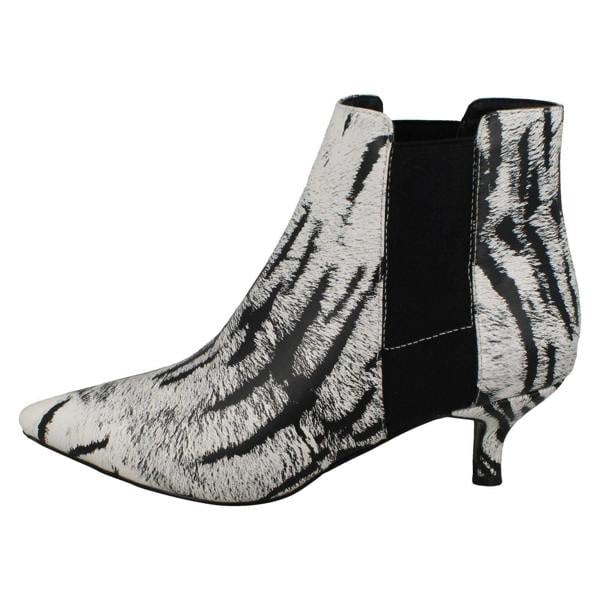 Spot On Ladies Spot On Animal Print Ankle Boots F51118