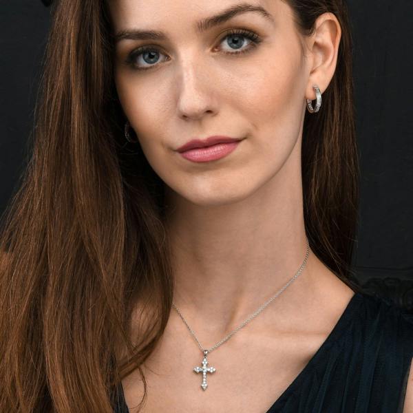 namana 925 Sterling Silver Gothic Cross Pendant Necklace For Women