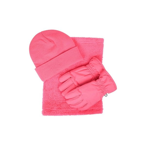 Mountain Warehouse Childrens Accessories Set (Pack of 3) - Dark Pink