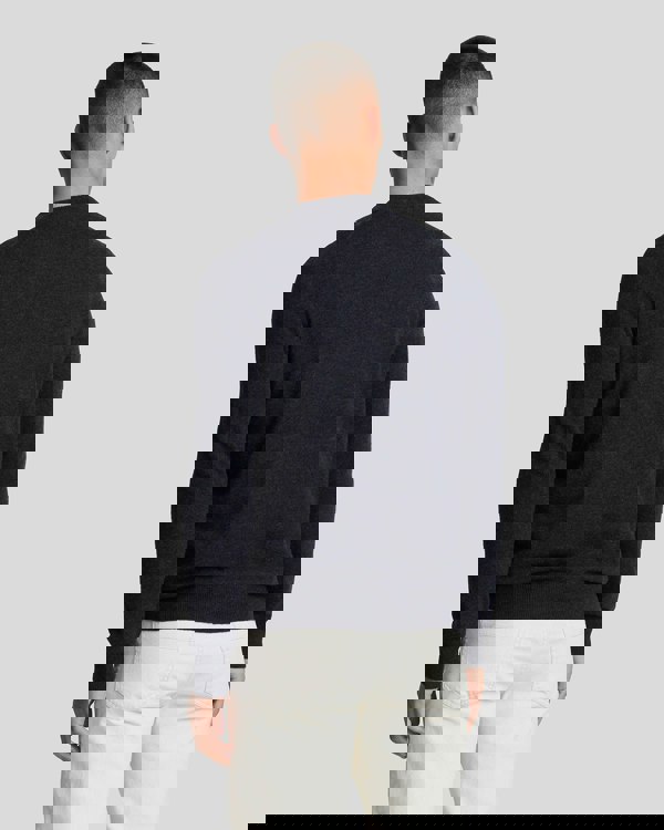 Lyle & Scott Lambswool Blend Crew Neck Jumper - Z56 Dark Navy Marl