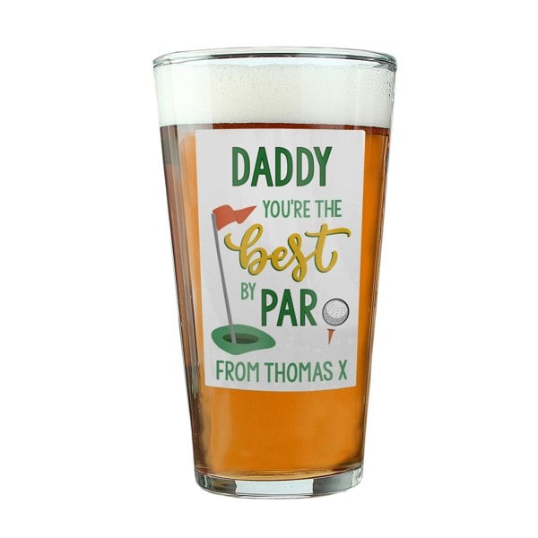 Personalised Memento Company Personalised Best By Par Printed Beer Glass
